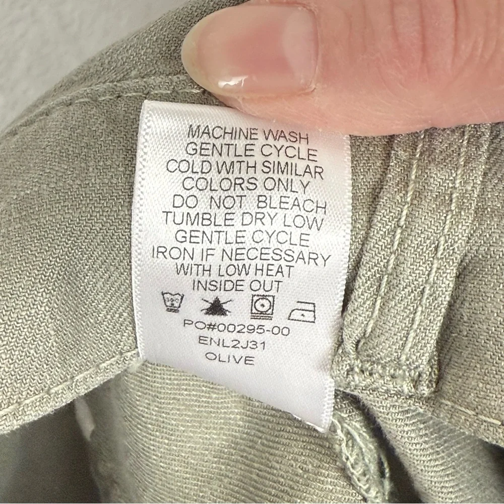 EVEREVE Joelle Wide Leg Pant Size 27 Linen/Lyocell Light Olive - Picture 11 of 16